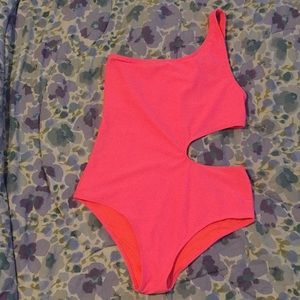 Neon Pink Forever 21 One Piece Swimsuit